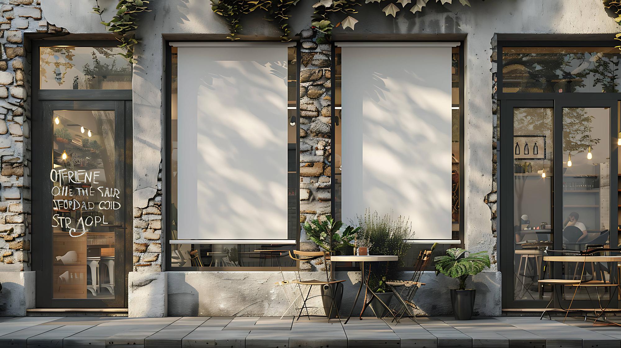 studio exterior with warm window light