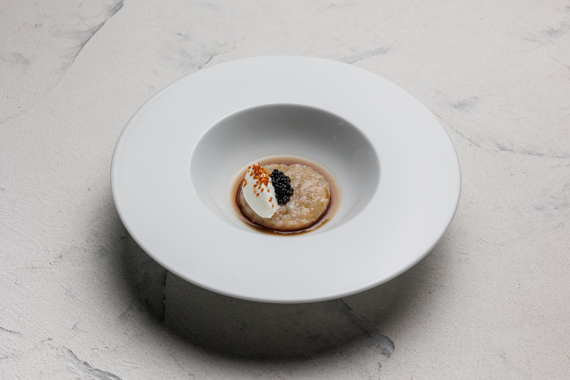 final plated dish on ceramic plate